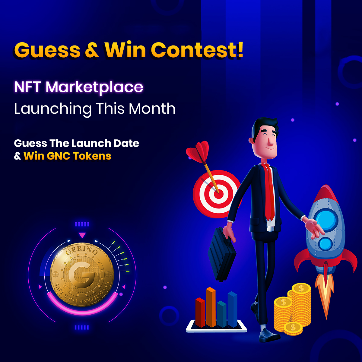 Guess & Win #Contest!🏆

#NFTMarketplace Launching This Month

📅Guess The Launch Date & #Win 500 GNC #Tokens

gerinocoin.io 

#NFT #Gerino #ContestAlert #Bounty #Giveaway #Freetoken #Freecrypto #Crypto #Cryptocurrency #CryptoCommunity #CryptoNews