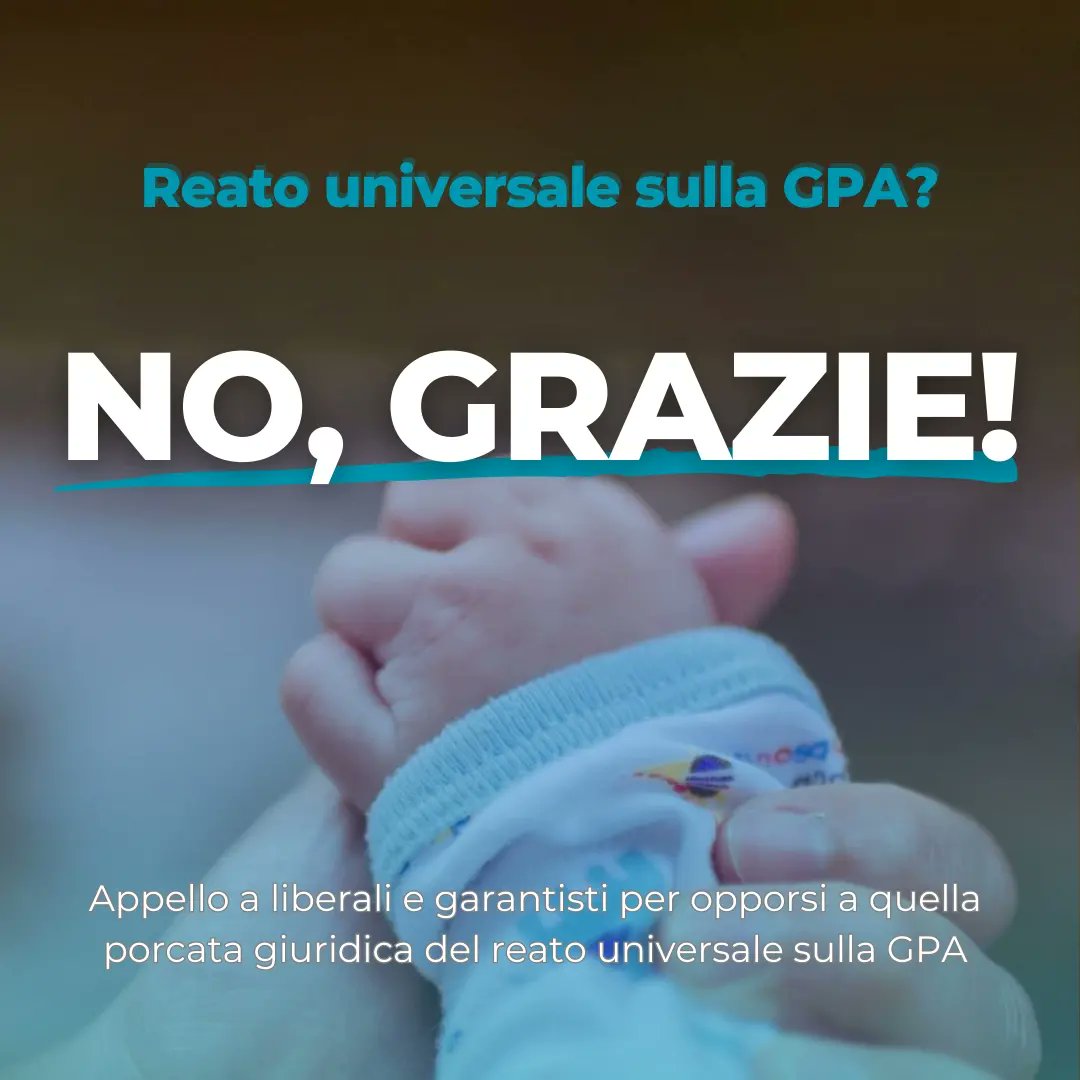 Matteo Hallissey (@matteohallissey) on Twitter photo In questi giorni si parla molto di gestazione per altri e dell'approvazione, nella commissione giustizia di <a href="/Montecitorio/">Camera dei deputati</a>, di una proposta di legge che vorrebbe istitutire un reato universale sulla GPA.
Comprendo le posizioni differenti in merito alla depenalizzazione e In questi giorni si parla molto di gestazione per altri e dell'approvazione, nella commissione giustizia di <a href="/Montecitorio/">Camera dei deputati</a>, di una proposta di legge che vorrebbe istitutire un reato universale sulla GPA.
Comprendo le posizioni differenti in merito alla depenalizzazione e