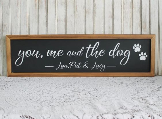 Personalized Family Sign You, Me and the Dog #dogfamily #customsign #personalized #SMILEtt23 #cwsigns countryworkshop.net/products/you-m…