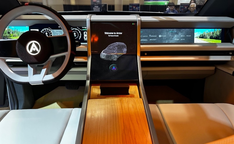 GEOTAB's tweet image. Imagine intelligent vehicle systems, analyzing driver behavior all while generating valuable #DataMonetization for manufacturers. Geotab joined @AutoNewsCanada to discuss Project Arrow&apos;s Mutualism cockpit, the all-Canadian #EV prototype. Read more: bit.ly/43G8kcF