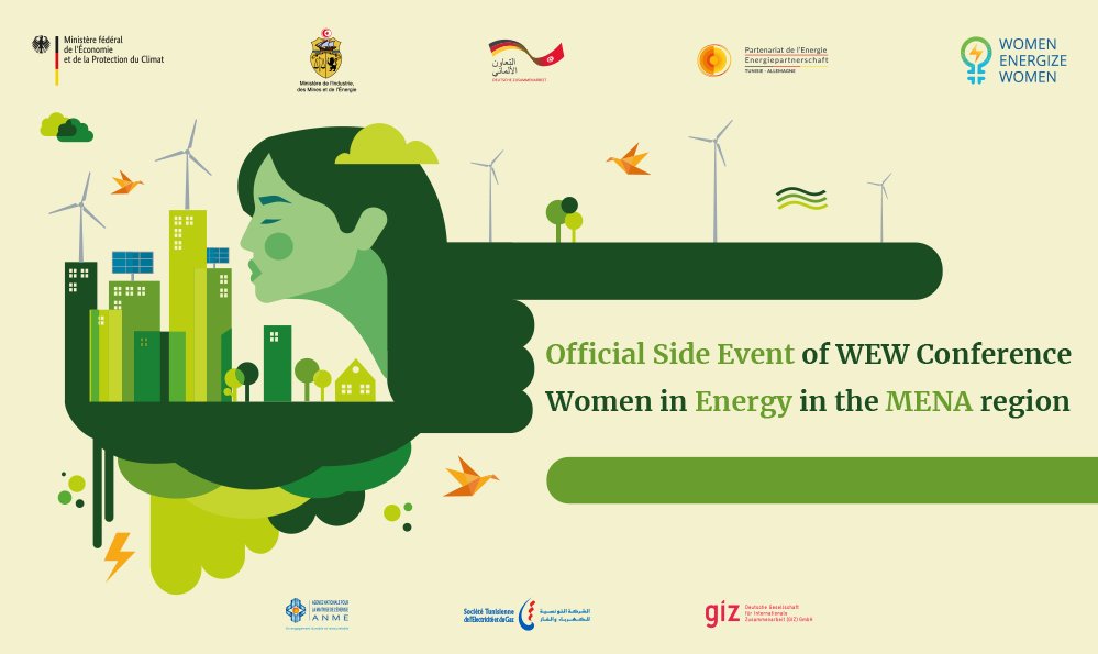 There will be a #womenenergize #sideevent to our official #conference focussing on the #MENA region:
#Registernow & find out #bestpractices from #Tunisia on 16 June 2023: 
live.invitario.com/en/tunisian-te…

@BMWK @BMZ_Bund @giz_gmbh