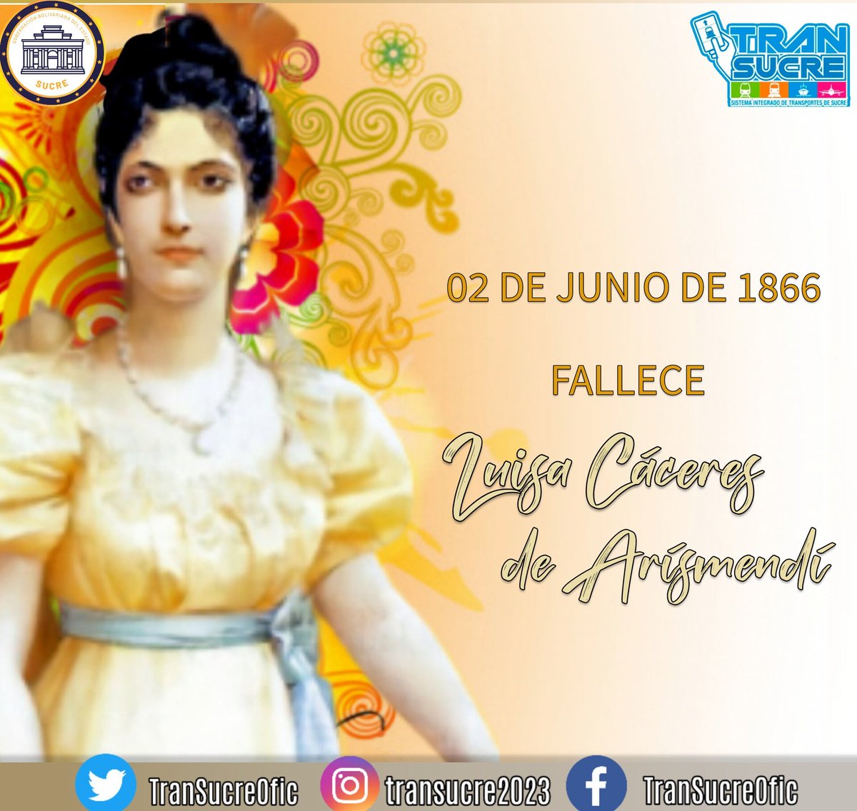Tal día como hoy, fallece la heroína margariteña Luisa Cáceres de Arismendi (1866), una de las figuras femeninas más importantes de la gesta independentista.
<a href="/NicolasMaduro/">Nicolás Maduro</a>
@rvaraguayan
@TransporteGobVe
<a href="/ELOYSULBARAN/">Eloy Chiquitín</a>
#VenezuelaSinSanciones