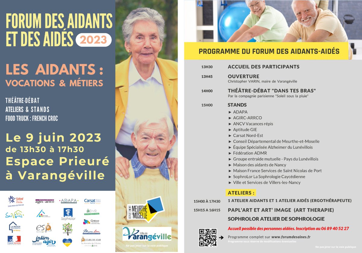 🗓️Le 9 juin 2024 à 14h, le #CCAS de #Varangéville organise le Forum des #Aidants et des #Aidés.
👉Retrouvez-y le stand de <a href="/CarsatNordEst/">Carsat Nord-Est</a>, partenaire de l’évènement
📡carsat-nordest.fr/home/retraites…