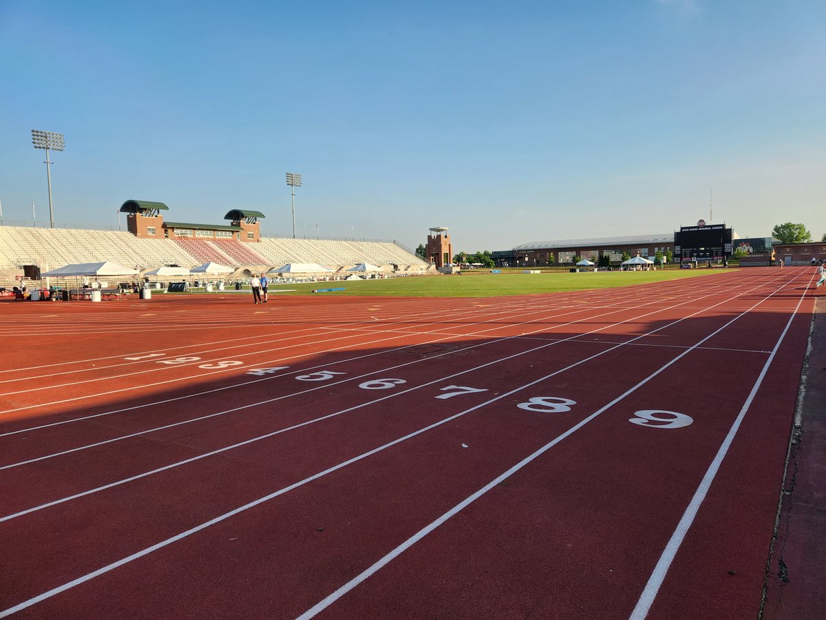 OHSAASports's tweet photo. #OHSAA TRACK AND FIELD: Good morning from Jesse Owens Memorial Stadium! State tournament competition begins at 9:30 a.m.

➡️ Schedule, tickets, @NFHSNetwork streaming info, live results, and more: https://t.co/UPfT0bC2N4 https://t.co/OgLVRElSCY