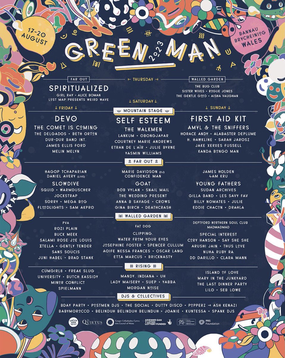Wrth ein bodd / Over the sugar loaf moon to share that we are playing <a href="/GreenManFest/">Green Man</a> 2023! 💚