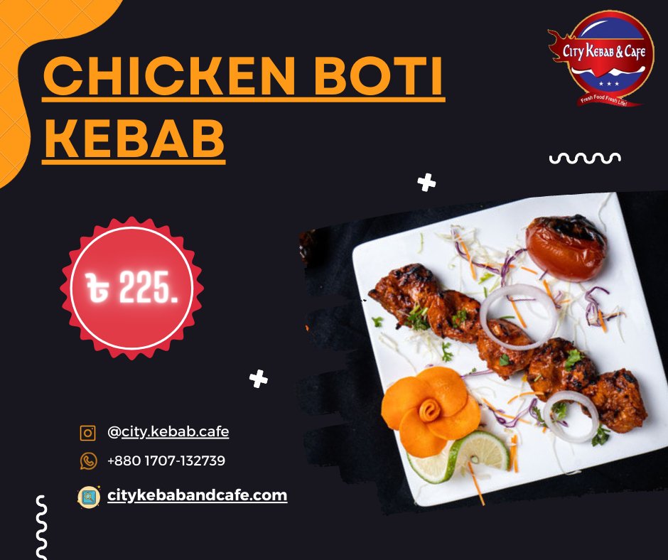 Experience the sizzling flavors of Chicken Boti Kebab at City Kebab and Cafe! 🔥🍗
#CityKebabAndCafe #ChickenBotiKebab #BangladeshiCuisine #GrillMasters #FoodieFaves #DhakaDining #TasteBudTickler #dhaka #cantonment #ecbchattar #bangladesh #mirpur #banani #bestcafe #bestrestaurant