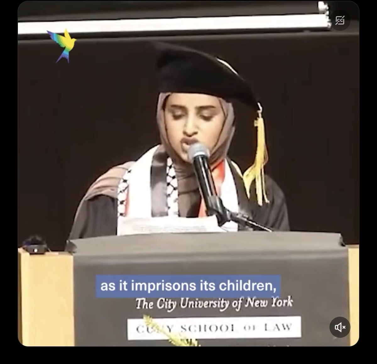 “May every (((Zionist))) burn…” 

“I don’t believe Israel should exist at all.”

“I pray upon the death of the USA.”

Fatima Mohammed made these statements on social media and CUNY School of Law gave this future “civil rights” lawyer a pulpit at graduation.

DEFUND. CUNY. NOW.