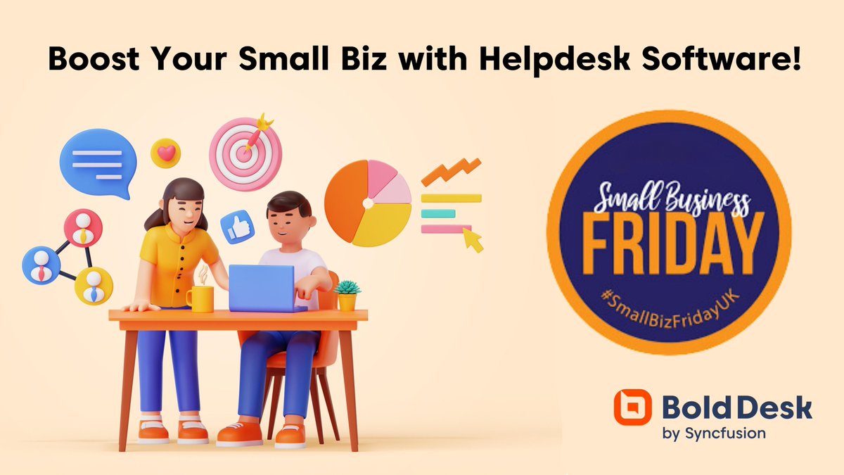 Happy #SmallBizFridayUK!
If you're looking to boost your #smallbiz, we've got you covered! 
Our #BoldDesk a modern #HelpdeskSoftware is here to streamline your #customersupport & help you deliver top-notch service.

syncf.co/41VBoMb

#SmallBusiness #startups #customerneeds