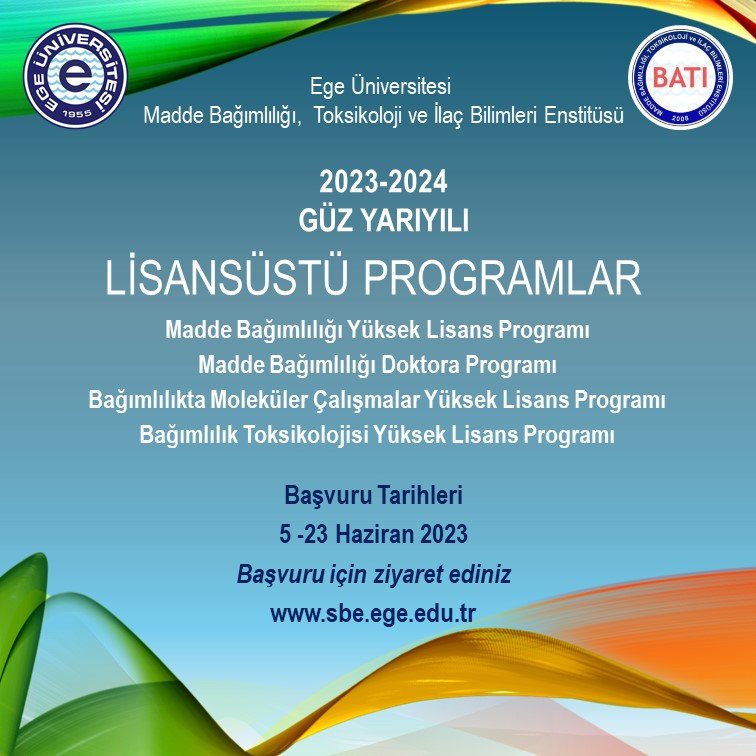2023-2024 Eğitim Öğretim Dönemi Güz Yarıyılı Lisansüstü programlarımıza 5-23 Haziran 2023 tarihlerinde Sağlık Bilimleri Enstitüsü'nün sbe.ege.edu.tr adresinden başvurabilirsiniz. @ege_sbf @universiteege