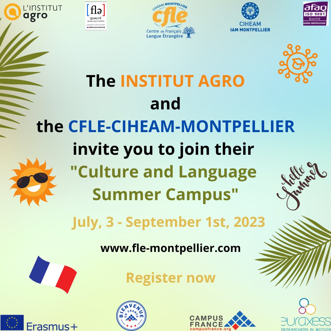 Looking for #FrenchCourses in Montpellier? 🇫🇷
Turn your summer into an exciting language adventure with us! 
✔️ For all levels
📅 From 2 weeks till 9 weeks
⏲️ 9h, 15h or 20h a week
 
Website➡️fle-montpellier.com/courses/
#LearnFrench #FLE #ApprendreFr #français #CIHEAMMontpelllier