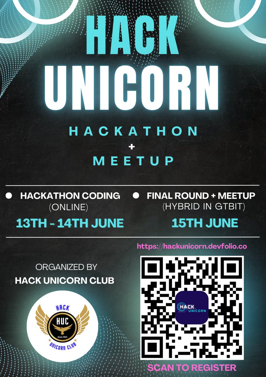 Here is the incredible Speakers & Judges Starcast of Hack Unicorn hackathon + meetup 😉🔥

📌 Devfolio Link: hackunicorn.devfolio.co

📌 Hackathon WhatsApp Group Link: chat.whatsapp.com/I3euQE9nKCq3Ya… 

Do register for it everyone 🚀