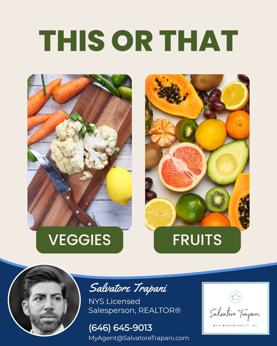 Are you more of a veggie person or fruit person?

Share below which you would choose!

🍇🥦

#thisorthat #chooseone #foodie #healthyliving #healthyfoods #veggies #fruits #questionprompt