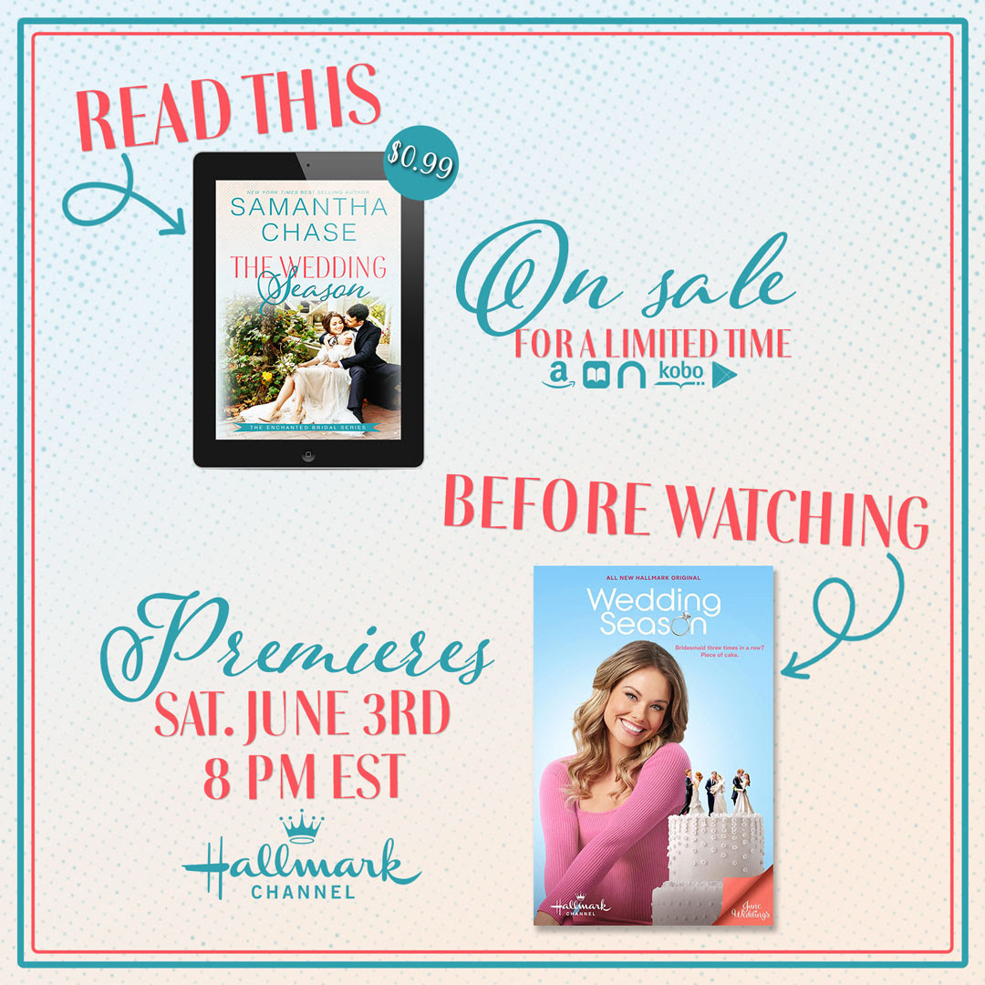 OMG!! It's almost here!! Grab the book and catch up before the movie on the @Hallmarkchannel!! @Stephbennett89 @CaseyDeidrick geni.us/TheWeddingSeas… #weddingseason #juneweddings #samanthachasebooks #enchantedbridalseries #weddingseasonhallmark #hallmarkmovie #hallmarkchannel