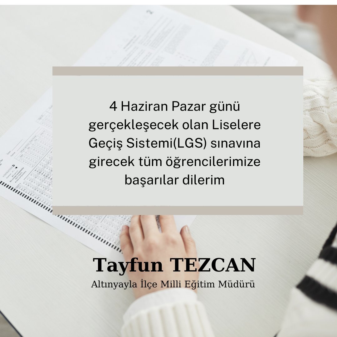 Tüm öğrencilerimize başarılar dileriz.
<a href="/TayfunTezcn/">Tayfun Tezcn</a>