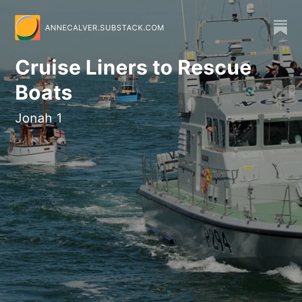 Have decided to start blogging some of what I sense the Lord saying in this season. Would love you to read this, share it &amp; subscribe to my substack site. Hope it resonates with you annecalver.substack.com/p/cruise-liner…