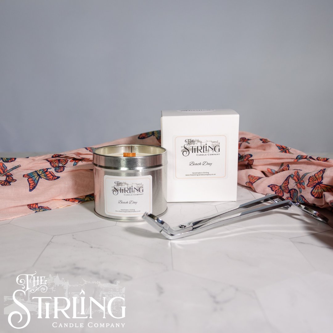 stirlingcandles's tweet photo. Perfect for setting a relaxing mood or adding a touch of luxury to any room. 

Experience the ultimate indulgence with our exotic fragrance, 'Beach Day'.  ⛱️

#thestirlingcandlecompany #visitscotland #ShopLocal #ScottishCandles #HandmadeUk #StirlingLovesLocal #mhhsbd https://t.co/UqoglGzV42