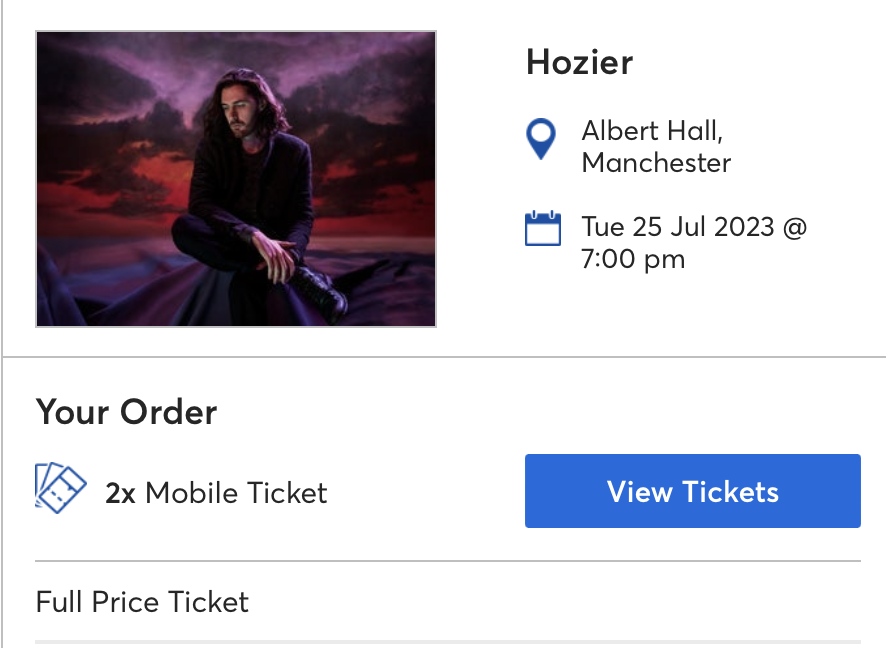 philip1987's tweet photo. Got x2 tickets to Hozier in Manchester for Tuesday 25th July. 

Drop me a dm to purchase 

#Hozier #limelight #Manchester https://t.co/Exke61EJLk