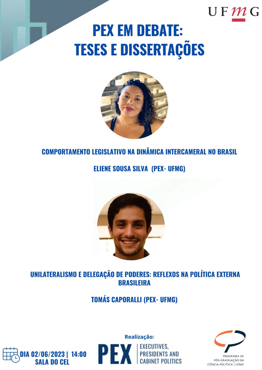 NetworkPex's tweet image. Mais uma edição do @NetworkPex em debate! 

Hoje discutiremos pesquisas sobre a dinmica intercameral no Congresso brasileiro, com @elienysilva08, e o unilateralismo presidencial em política externa, estudo desenvolvido pelo @tomascaporalli.

Agenda da ordem do dia!