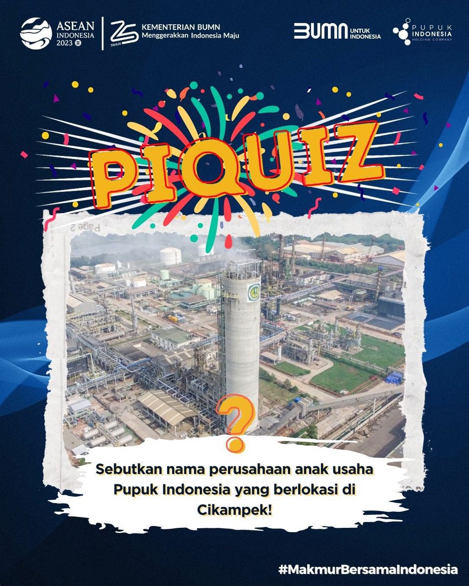 SAAT PUPUK INDONESIA QUIZ!🎉

Yuk, jawab pertanyaan di atas dan menangkan total hadiah Rp. 1.500.000,- untuk 10 Sahabat Pupuk yang beruntung!

Caranya gampang banget!
1. Follow twitter <a href="/pupuk_indonesia/">PT Pupuk Indonesia</a> 
2. Like tweet ini
3. Retweet postingan ini