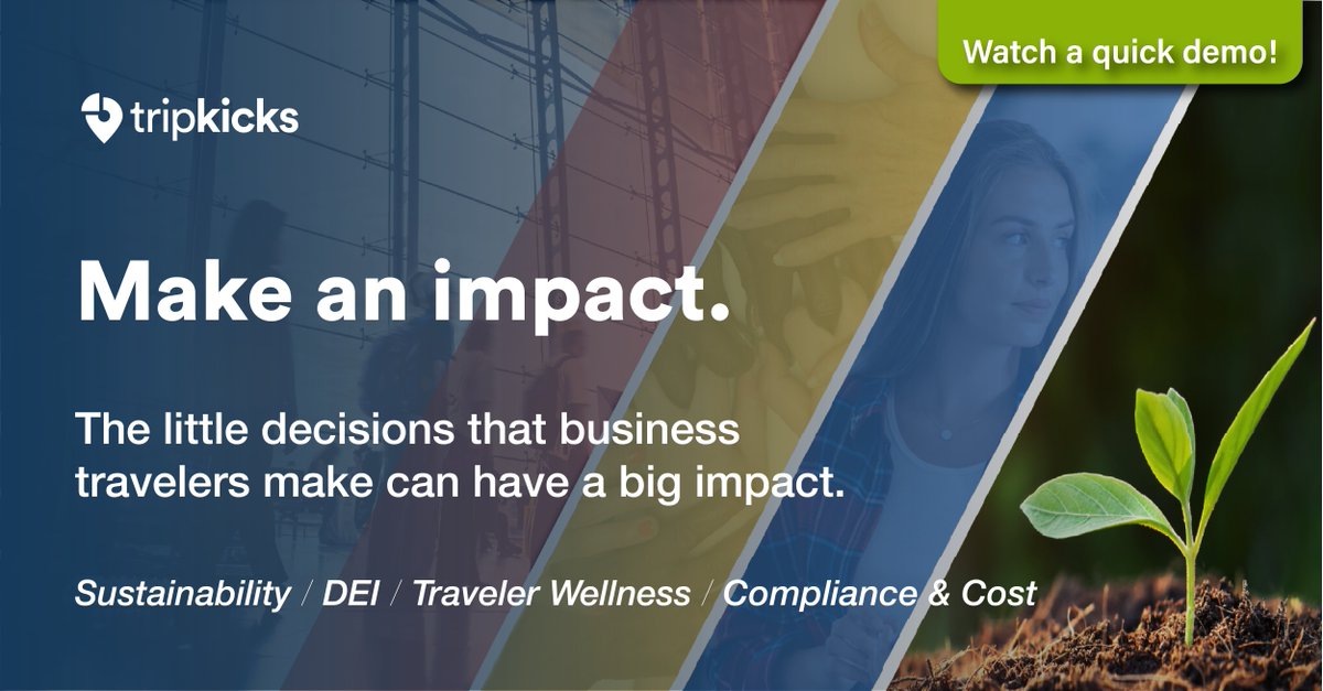 What are you trying to make an impact on?

The little decisions that business travelers make have a big impact on your company's goals. Tripkicks can help you move the needle.
Watch a quick demo and get started today!
hubs.ly/Q01S3DhW0

#businesstravel #travelbetter #travel