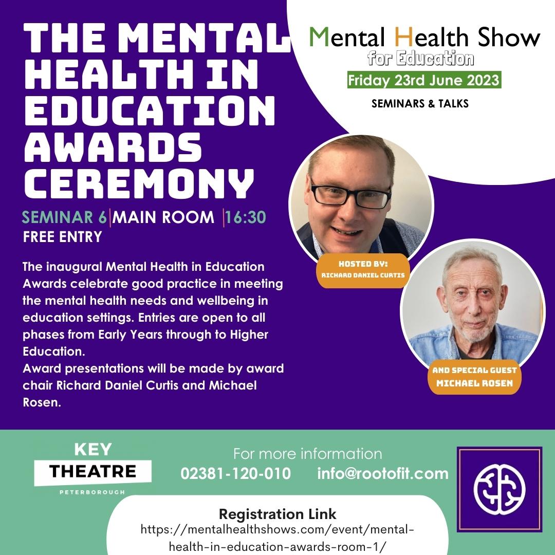 The Mental Health Shows (@themhshows) on Twitter photo Mental Health In Education Awards Hosted by <a href="/dadandexpert/">RichardDanielCurtis</a> & <a href="/MichaelRosenYes/">Michael Rosen 💙💙🎓🎓 NICE 爷爷</a>
Book your Free Ticket today!
mentalhealthshows.com/event/mental-h… Mental Health In Education Awards Hosted by <a href="/dadandexpert/">RichardDanielCurtis</a> & <a href="/MichaelRosenYes/">Michael Rosen 💙💙🎓🎓 NICE 爷爷</a>
Book your Free Ticket today!
mentalhealthshows.com/event/mental-h…