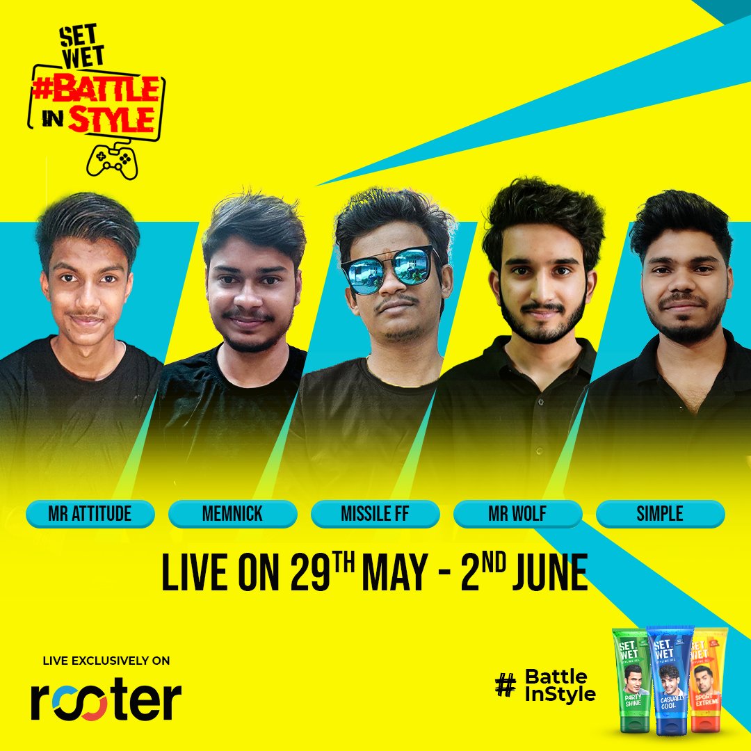 RooterSports's tweet photo. Level up your hair game with @SetWetIndia! Perfect for gamers who want to look and feel their best while dominating their opponents. 😎
#BattleInStyle with @SetWetIndia ✨✨ https://t.co/DomkVJ6mBN