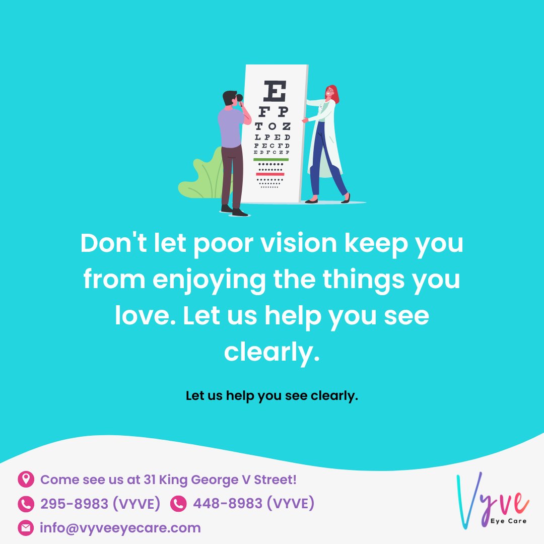 VyveEyeCare's tweet photo. Clarity for Life's Treasures: Embrace clear vision and rediscover the joy of what you love most with our expert care.
Book an appointment today! 295-8983 (VYVE)
Visit us today at 31 King George V Street to find out.
#Vyveeyecare #Dominica #Eye #Health https://t.co/mh2Z39qOff