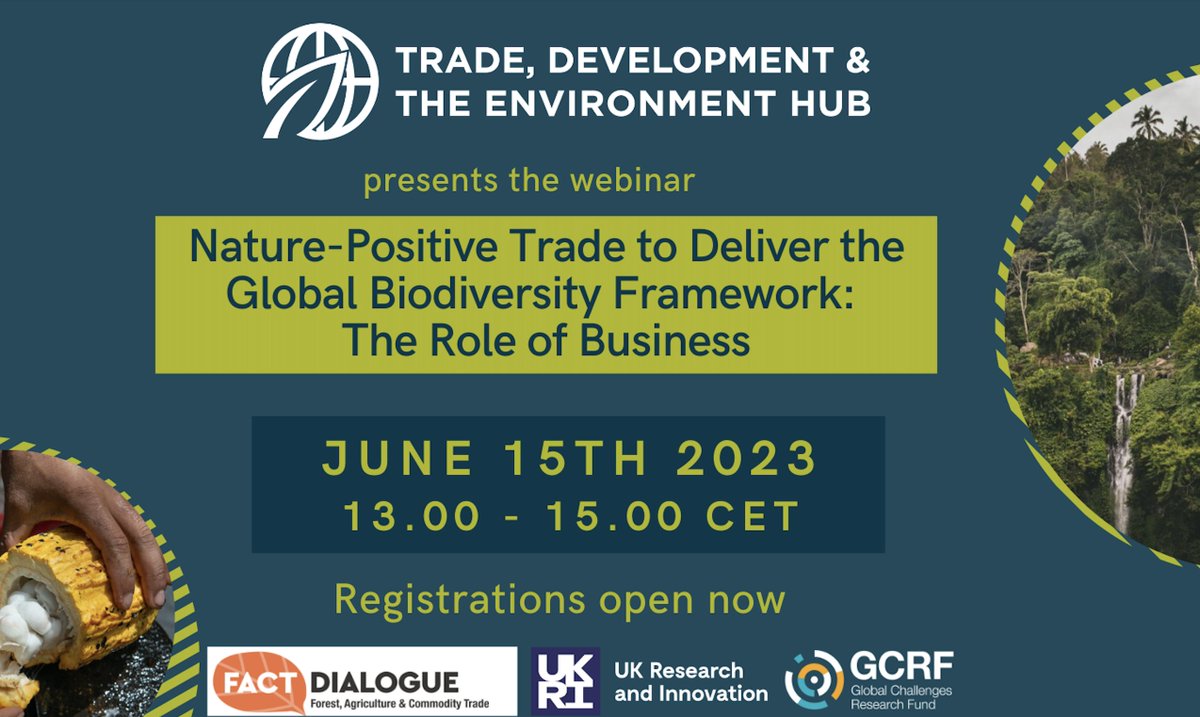 🔔Registrations open now🔔 Join us for a webinar bringing together actors from various stages of agricultural value chains to explore trade-related barriers and solutions to sustainable supply chain 🌱lnkd.in/d4_nsSTQ