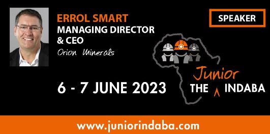 OrionMinerals's tweet photo. Errol Smart, Managing Director and CEO of Orion Minerals will give an update on the development of its two flagship projects – the Prieska Copper Zinc Mine and the Okiep Copper Project – at the Junior Mining Indaba next week. #juniorindaba #OrionMinerals #Copper #FutureMetals https://t.co/lC0SJFFZWv