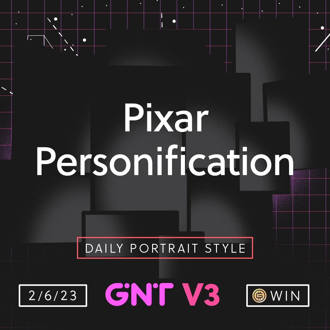 GNT v3 Contest Day 3 - Pixar🎈

For your chance to win:
🧡 Like and RT
🐱 Follow @MOOAROfficial
🖼️ Create a portrait in the style of a @Pixar character! Comment below, tag @mooarofficial, #MOOARPixar and #GNT

➡️mooar.com/creation/aigc

24 Hours, 1,500 $GMT, #MOOAR info below
