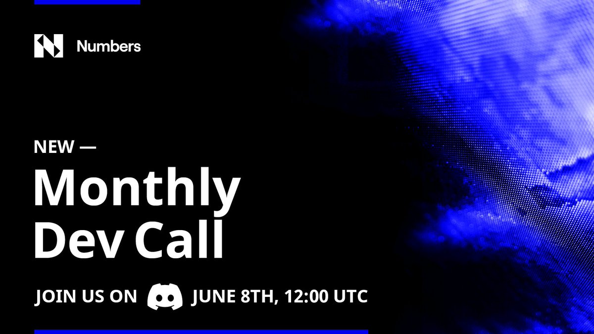 numbersprotocol's tweet image. Numbers&apos; first Monthly Dev Call is COMING! 🛠🛠

We&apos;re thrilled to announce our upcoming Monthly #Dev Call on June 8th, and we can&apos;t wait to dive into all the exciting #discussions and #insights with you. This month&apos;s call will be focused on addressing your burning…