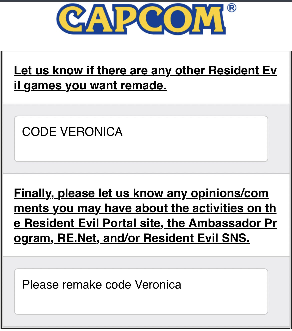 Resident Evil Code: Veronica could be the next Capcom remake