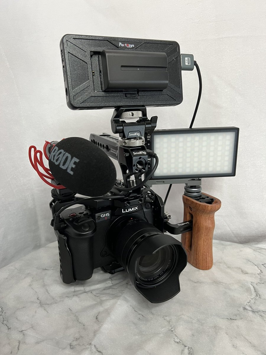 susumumedia's tweet photo. GH5M2にリグを取り付けてみたw
　
とりあえず持ってる道具でフル装備✨📷
どんな所でも、どんな撮影でも楽しくできる👍
　
ピークデザインのデュアルプレートを使えるのが三脚を使う時に便利すぎる💫 https://t.co/rJajYczV2e