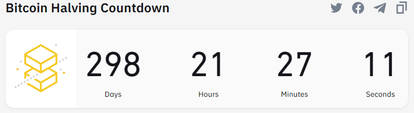Tik... Tok... Time is running out...

#Bitcoin Halving Countdown: