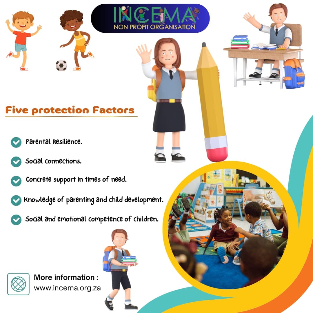 Incema NPO celebrates Child Protection Week this year by introducing the 5 Protection factors🖐🏾

#incema_npo #incemanponews #letslookafterourchildren #endgenderbasedviolence #endhumantrafficking #breakthesilence #breakthechains #safespaces #actafrica  #preventionbeginsathome