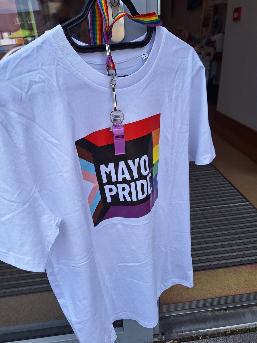 Happy Pride Eve from @Mayo_Pride our pop up shop is open today till 6pm in westport Town Hall theatre. Pop in and say hi. I like it when people say hi!