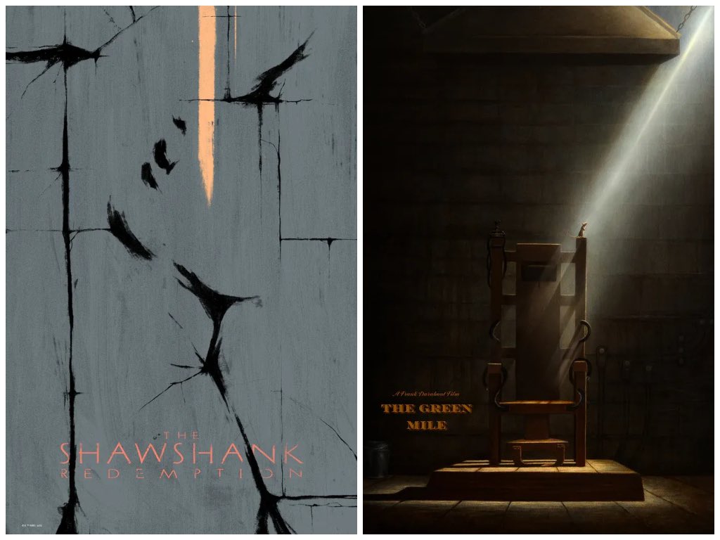 The Shawshank Redemption by @patriksvensson_ & The Green Mile by HKV drops later today via @BottleneckNYC. 

posterpirate.co/movies/the-sha…

#PosterDrop #LimitedEdition #MoviePoster #Alternativemovieposter #TheShawshankRedemption #TheGreenMile #AMP
