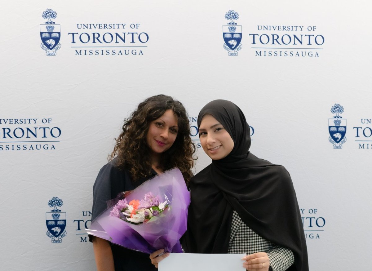Alina Rizwan (<a href="/iccit/">FOLLOW              </a> DEM #UofTGrad23) was honoured yesterday with a <a href="/UTM/">U of T Mississauga</a>  Award for Top Program Performers at an event hosted by Principal Alex Gillespie and incoming Dean Nicholas Rule (pictured here with ICCIT Director Sarah Sharma).