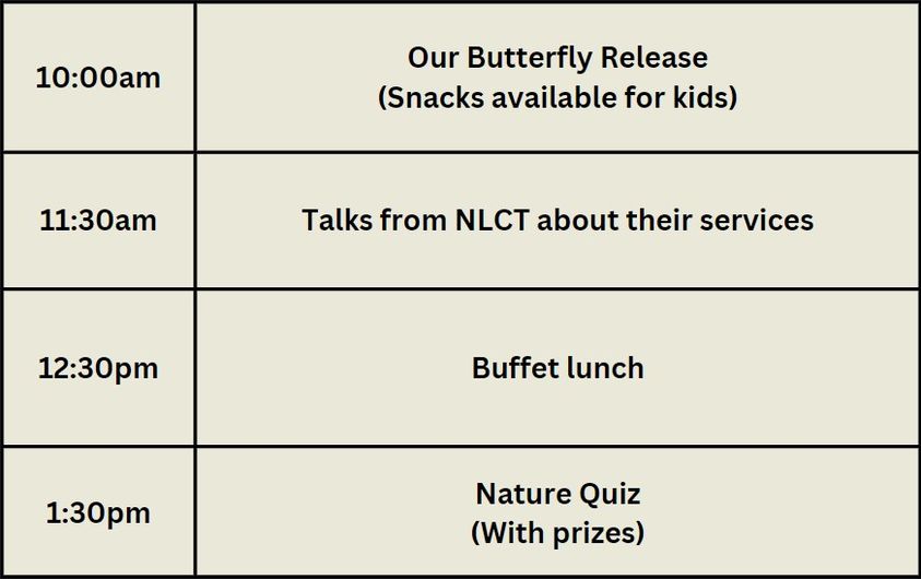 As part of a gardening club we've started with St. Dominics Nursery we got a butterfly kit. It's been amazing to watch the caterpillars grow. 
We’re excited for @nlct_carers to be joining us on the 7th June to release them. 
See the schedule for the day below:

#CarersWeek