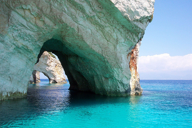 Blue Caves, Zakynthos Island, Greece #BlueCaves #ZakynthosIsland #Greece shirleyandrews.com
