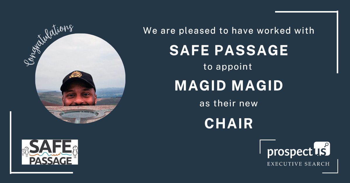 🎉Congratulations Magid Magid - we wish you all the best in your new role at @safepassageuk. Read more here >> ow.ly/tN3J50OCQ7X #CharitySector #Chair #Governance