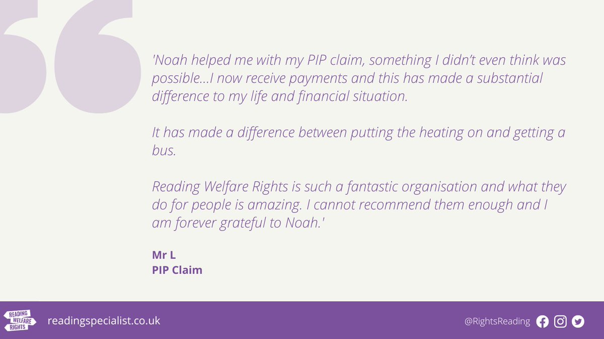 Feedback like this makes our hearts happy. 

Well done to our fab caseworker, Noah👏👏👏

#WelfareBenefits #PIP