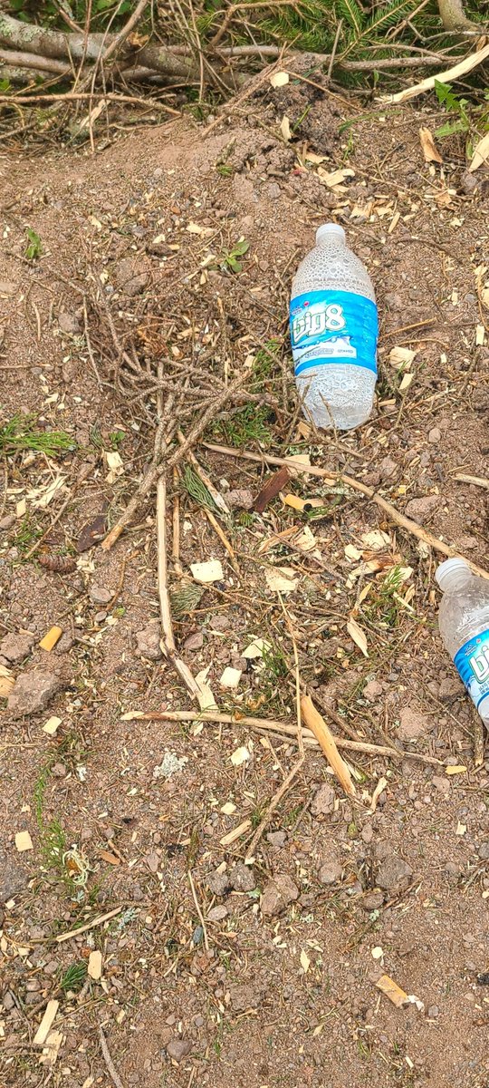 StuartHickox's tweet photo. Maritime Electric crews think it's ok to use rural roadsides as ashtrays at a time of extreme fire risk. They also left behind dozens of water bottles and garbage and broken forestry equipment. This is madness. It has to stop. @MECLPEI #pei @InfoPEI https://t.co/af8bDrtog8