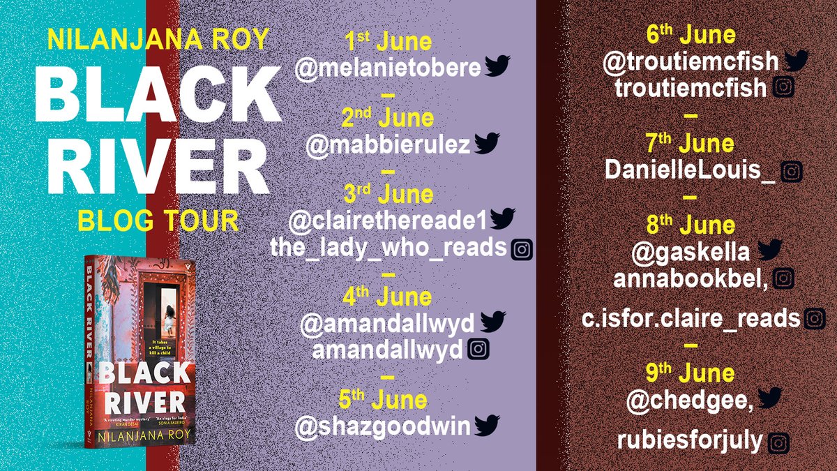 Pushkin Press (@pushkinpress) on Twitter photo ⬛️⬛️⬛️#BlogTour!
Black River by <a href="/nilanjanaroy/">Nilanjana Roy 📚🦊</a> has begun it's blog tour...
<a href="/MelanieToBeRead/">Melanie Greaves</a> @mabbierulez <a href="/Clairethereade1/">Clairethereader</a> <a href="/AmandaLlwyd/">Amanda Llwyd</a> <a href="/shazgoodwin/">Jera's Jamboree</a> <a href="/troutiemcfish/">Amanda Huggins</a> <a href="/gaskella/">Shanel Fallan</a> <a href="/Chedgee/">Gee (Bookphace)</a> ⬛️⬛️⬛️#BlogTour!
Black River by <a href="/nilanjanaroy/">Nilanjana Roy 📚🦊</a> has begun it's blog tour...
<a href="/MelanieToBeRead/">Melanie Greaves</a> @mabbierulez <a href="/Clairethereade1/">Clairethereader</a> <a href="/AmandaLlwyd/">Amanda Llwyd</a> <a href="/shazgoodwin/">Jera's Jamboree</a> <a href="/troutiemcfish/">Amanda Huggins</a> <a href="/gaskella/">Shanel Fallan</a> <a href="/Chedgee/">Gee (Bookphace)</a>