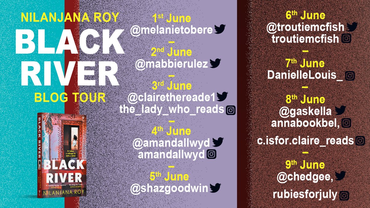 ⬛️⬛️⬛️#BlogTour! Black River by @nilanjanaroy has begun it's blog tour... @MelanieToBeRead @mabbierulez @Clairethereade1 @AmandaLlwyd @shazgoodwin @troutiemcfish @gaskella @Chedgee