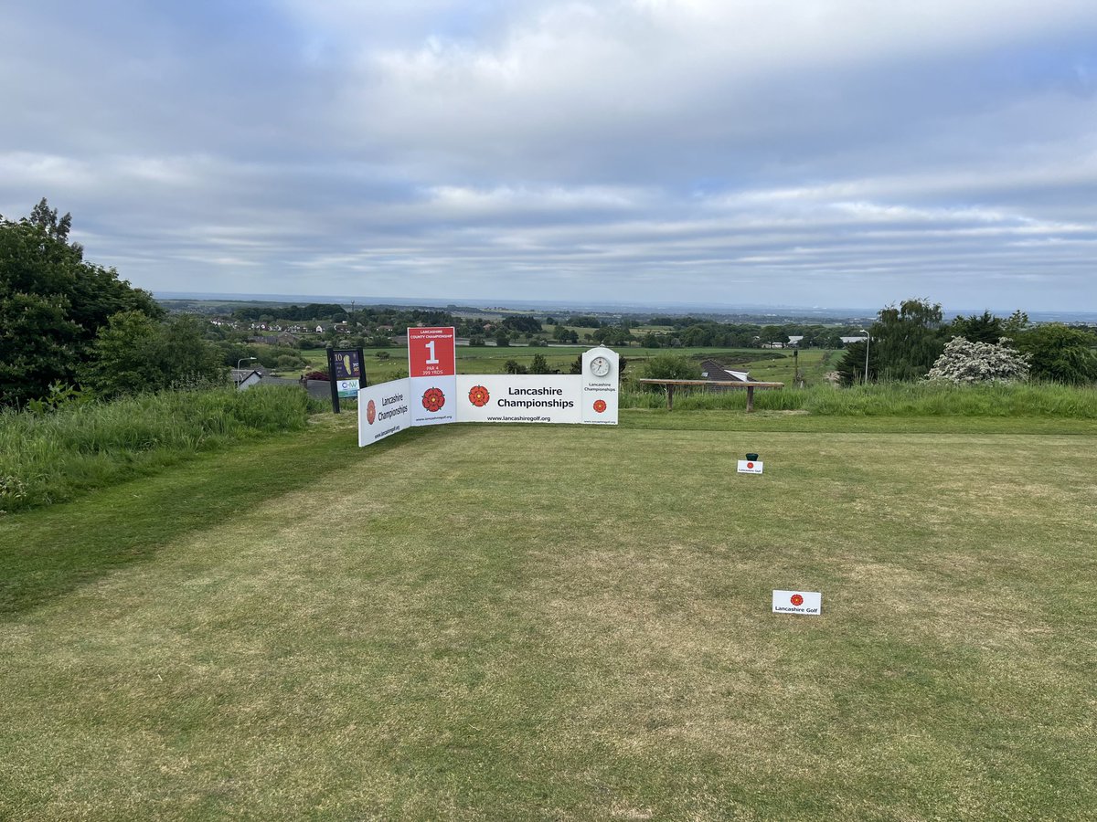 Lancashiregolf's tweet photo. First day of the Lancashire County Championship at ⁦@BoltonOldLinks⁩ Local favourite Rob Taylor hits the opening tee shot. Live leaderboard https://t.co/1ywIhN0DdV https://t.co/9RM8lfwJaQ