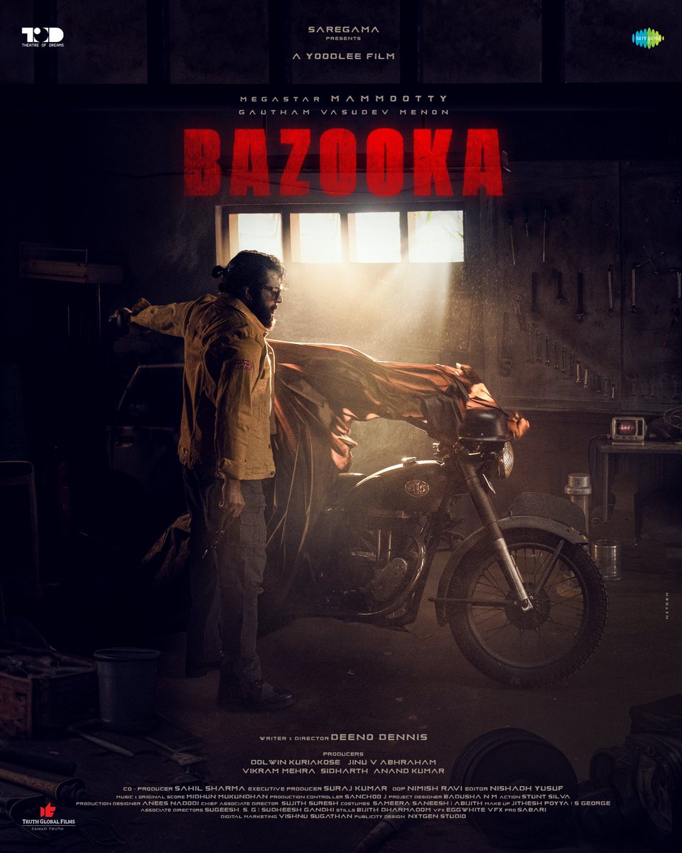 The shutter is now open! Presenting the first look Poster of Bazooka ! ft. One & Only Mammukka !!

Get set for one hell of a ride!! 🔥

Overseas Release Partner : Truth Global Films 

#BazookaFirstLook #Mammootty #DeenoDennis #Saregama #TheatreofDreams #TruthGlobalFilms