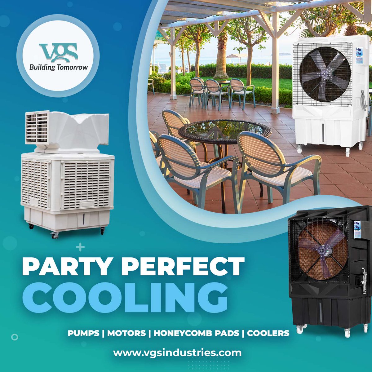 VGS Air Coolers, Banquets Love Us! Beat the heat with our top-quality air coolers.   

DM us for more details or visit our website  

#aircooler #cooler #coolerprice #coolers #coolingpad #duct #ductaircooler #ductcooler #ductingcooler #honeycomb #honeycombpad #honeycombpadcooler