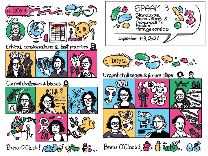 spaam_community's tweet image. The SPAAM3 (2021) still captured the attention of graduates, postdocs, and early career researchers from all over the world. The #Ethics, #AncientPathogens, and #ComputationalTools in #AncientMetagenomics sessions were filled with exciting presentations.