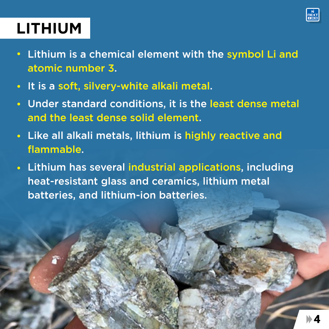 𝐃𝐚𝐢𝐥𝐲 𝐈𝐧𝐟𝐨𝐠𝐫𝐚𝐩𝐡𝐢𝐜𝐬 (02-06-2023)
𝐓𝐨𝐩𝐢𝐜: What is Lithium Triangle?
For more infographics: nextias.com/infographic

#infographics #nextias #ias #June2023 #June2 #lithiumtriangle #andes #LithiumReserves #atacamadesert #argentina #Bolivia #chile #alkalimetal…